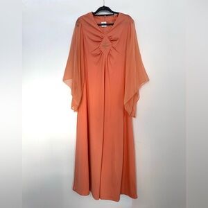 ✨ Handmade Vintage Peach Chiffon Dress